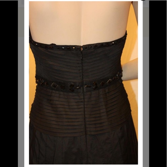 BCBGMaxAzria Black beaded  Dress Feathers - Picture 3 of 7
